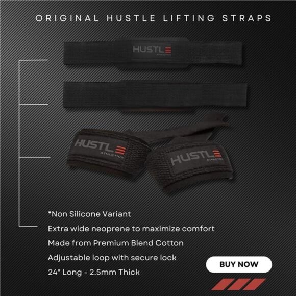 Lifting Straps Gym Wrist Wraps - 24" Strong Cotton Weightlifting Wrist Straps - Picture 3 of 7